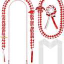 18 Pcs Graduation Leis and Stole and Honor Cords 2025 Braided Necklace Adjustable for Student Graduation Gifts Party Supplies(Red and White)