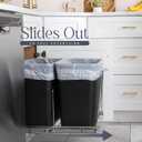 Double Pull-Out Trash Can for Cabinet - Set of Two 9 Gal / 36 qt Supported Heavy-Duty Chrome, Smooth Slide with Trash Bag Storage - Requires 21.75" Cabinet Opening (Bin Not Included)