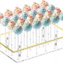 Cake Pop Stand 24 Holes Lollipop Display Stand, Acrylic Clear Cake Pop Holder Lollipop Display for Dessert Table Weddings Birthday Party Halloween Candy Decorative
