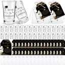 Maxcheck 50 Sets Graduation Party Favors for Guests Cheers to the Graduate Acrylic Shot Glasses with Thank You Cards and Organza Bags Graduation Gifts for Teacher Classmates Family(Black)