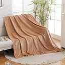 Ultra Soft Fleece Throw Blanket, Silky Flannel Fuzzy Blanket for All Season, Cozy Lightweight Blanket for Couch, Bed, Sofa, 50" x 60", Camel, Throw- 3pck(3 throws)