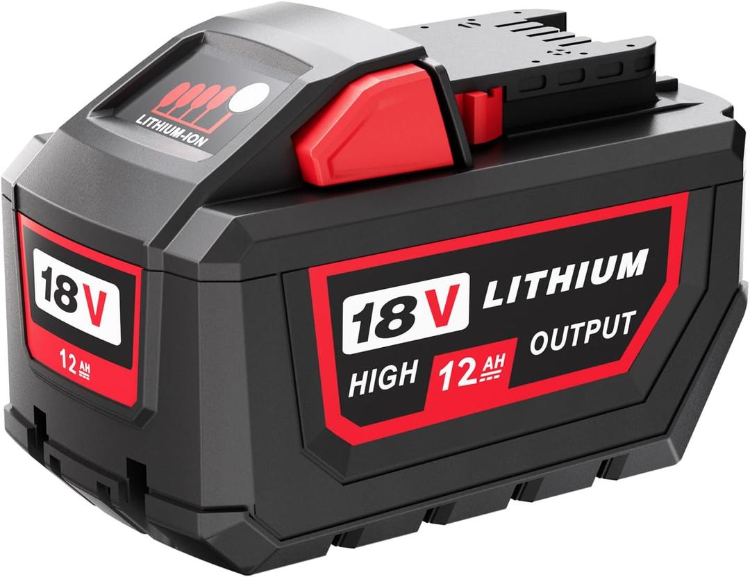 18V 12.0Ah High Output Lithiun Replacement Battery for Milwaukee Compatible with M-18 Milwaukee Battery and 18 Volt Cordless Power Tools