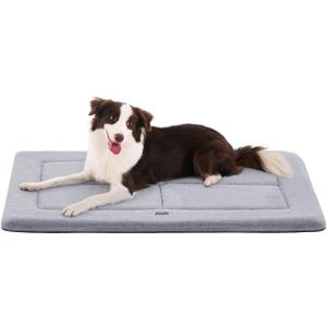 Made4Pets Dog Crate Pad Bed for Medium Large Dogs, Washable & Reversible, Anti-Slip Kennel Mat for Cozy Sleeping, Soft Fluffy Dog Bed for Indoor & Outdoor Use, 35"x23", Gray