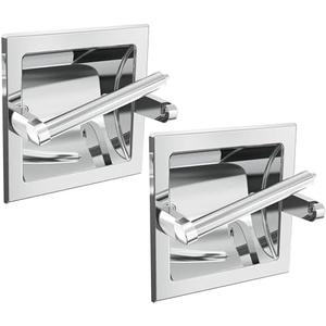 WZKALY Toilet Paper Holder 2 Pack, Recessed Pivoting Toilet Paper Holder Wall Mount Stainless Steel for Large Rolls in Bathroom (Chrome)
