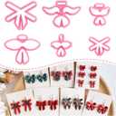 KEOKER Bow Clay Cutters, Christmas Polymer Clay Cutters, 6 Shapes Ribbon Clay Cutter for Polymer Clay Jewelry, Spring Polymer Clay Earring Cutters, Polymer Clay Cutters Christmas (Bow Color)