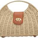 Summer Straw Bag for Women Straw Hand-woven Top-handle Handbag Crossbody Tote Clutch Bags for Travel
