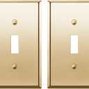 ENERLITES Toggle Light Metal Wall Plate, Stainless Steel Switch Cover, Corrosion Resistant, Standard Size 1-Gang 4.50" x 2.76", Stainless Steel 201, 7711-PB-2PCS, Polished Brass, Gold, 2 Pack