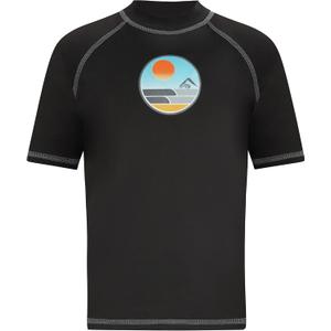 Kanu Surf Boys' Paradise UPF 50 Sun Protective Rashguard Swim Shirt (2T, Vibrations Black)