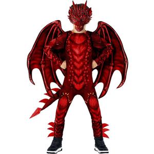 Morph Dragon Costume For Kids, Dragon Wing Costumes For Boys, Halloween Costumes Kids, Boys Halloween Costume (Medium, Red)