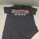 Led Zeppelin Distressed Logo with Symbols Crew Neck Short Sleeve Black Adult T-Shirt, Size S