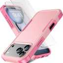 for iPhone 17 Pro Max Case [Shockproof] [Dropproof] [Heavy Duty Protection] [Pocket-Friendly] Slim & Tough Non-Slip Protective Phone Cover for iPhone 17 promax 6.9inch, Pink
