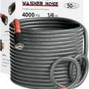 Pressure Washer Hose 50FT 1/4", Kink Resistant Power Washer Hose Compatible with M22 Fittings, Replacement For Most Brand Pressure Washers, 4000 PSI, Grey