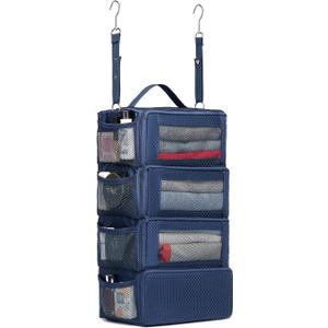 Suitcase Organizer Travel Bags Organizer for Luggage Compression Hanging Packing Cubes for Travel Carry on Closet (Bag Only) (Small, Dark Blue)