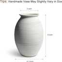 GeLive 9 Inch Textured Matte White Bulbous Ceramic Vase, Handmade Rustic Farmhouse Pottery, Boho Wabi Sabi Minimalist Neutral Centerpiece for Fresh & Dried Flowers, Living Room, Kitchen, Mantel Decor