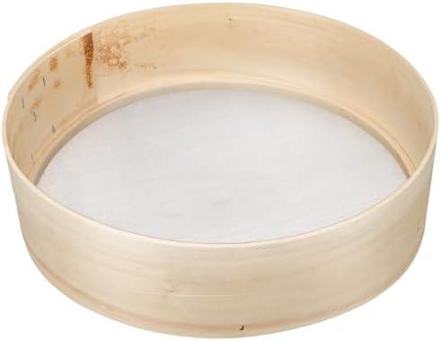 VOSAREA Flour Sifter Wooden Handheld Mesh Round Sifter Household Flour Sieve Kitchen Handheld Fine Mesh Strainer for Cooking Pastry Baking Straining Powdering Kitchen Utensil
