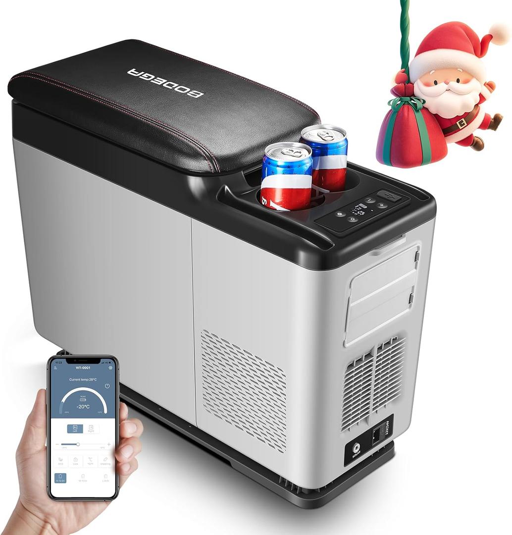 BODEGA 12 Volt Refrigerator, 16 Quart (15L) Car Fridge, Portable Refrigerator (-4-68), 12/24V DC for Outdoor, Vehicles, Camping, Travel