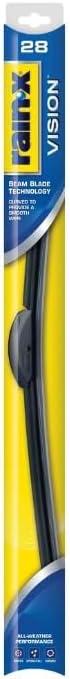 Rain-X 28'' Vision Wiper Blade, Standard Beam, All Weather Performance Curved Smooth Wipe (28)
