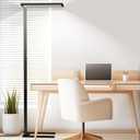 STERREN Eye-Care Led Floor Lamp,76" Tall Office Floor Lamp, 105W Black Modern Free-Standing Lamp, 11100LM Bright Reading Lamp for Study Room,Living Room,Meeting Room,4000K