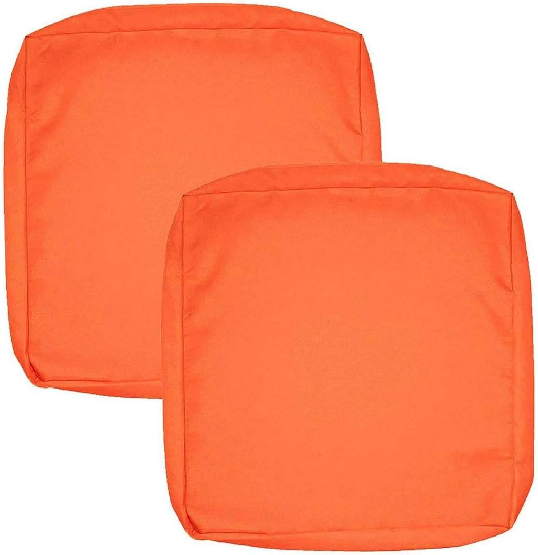 SK Studio Patio Cushion Covers Replacement, 2 Pack Waterproof Outdoor Furniture Seat Cushion Slipcover with Zipper for Garden and Backyard, Orange