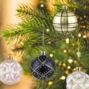 16PCS Christmas Balls Ornaments - 2.36in Black and Gold Christmas Tree Decorations, Shatterproof Hanging Balls for Christmas Xmas Tree Holiday Wreath Decor (Black & Gold)