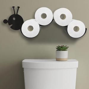Caterpillar Toilet Paper Holder for Extra 8 Rolls, Wall Mounted Decorative Toilet Paper Storage, Farmhouse Bathroom Cute Decor Freestanding Accessories Storage Cabinet