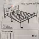 zizin King Size Metal Bed Frame with Headboard & Footboard 14 Inch Metal Platform Mattress Foundation Support with Steel Slat, Under Bed Storage, No Box Spring Needed