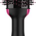 Hair Dryer Brush Blow Dryer Brush in One, Upgraded 4 in 1 Hair Dryer and Styler Volumizer with Negative Ion Anti-frizz Ceramic Titanium Barrel Hot Air Hair Straightener Brush, Black/Pink
