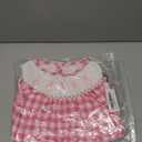 Pack of 2 Gueuusu Newborn Baby Girl Easter Outfit Bunny Embroidery Smocked Bubble Romper Short Sleeve One Piece Bodysuit Infant Clothes, Size 110a and 120 