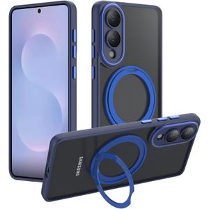 for Samsung Galaxy S25 Edge Case,Magnetic Stand 360Rotatable Ring Stand, Phone Case with Built-in Invisible Kickstand, Compatible with MagSafe, (Blue)