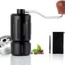 Manual coffee grinder ReiYeer Mini Hand Crank Coffee Grinder Portable Manual Bean Grinder CNC420 Steel Burr Coffee Grinder, Black