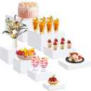 8 Pcs Acrylic Buffet Risers Display Box Cube 5 Sided Food Riser Table Stand for Display with Hollow Bottoms for Party, 11 inch, 10 inch, 8 inch, 7 inch, 6 inch, 5 inch, 4 inch, 4 inch