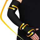 beister Lymphedema Medical Compression Arm Sleeve with Gauntlet for Men & Women (Single), 20-30 mmHg Full Arm Support. (Large, Black)