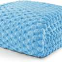 Exclusivo Mezcla Queen Size Fleece Blanket for Bed, 90x90 Inches Stylish Jacquard Velvet Soft Blanket, Fuzzy Cozy Lightweight for Winter, Blue