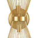 YUBOLE Brass 2-Light Vanity Light Mid-Century Modern Starburst Wall Sconce Lamp Sunburst Sconce Art Decor