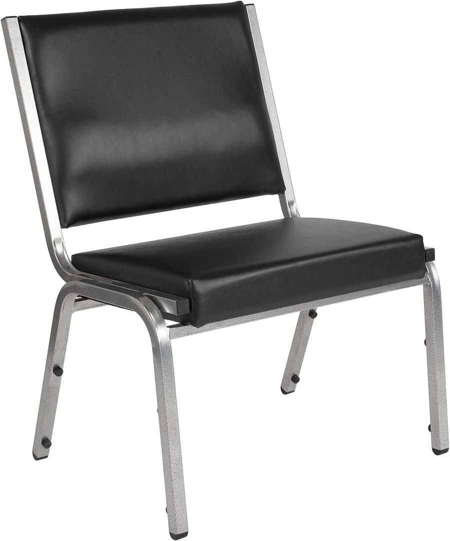 Flash Furniture HERCULES Series 1000 lb. Rated Black Antimicrobial Vinyl Bariatric Medical Reception Chair