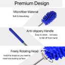 Microfiber Duster for Cleaning,6 Pcs Hand Washable Dusters with 11" to 29.5" Reachable Pole,Small Dusters for Cleaning Office Car Computer Furniture Sofa Ceiling Fan (Navy)