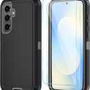 ONOLA Phone Case for Samsung Galaxy S25 FE Case with HD Screen Protector, Heavy Duty Shockproof & Dropproof 3-Layer Cover Phone Case for Galaxy S25 FE 6.7'',BlackGrey