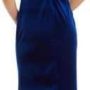 NIGHTWAY Women's Off The Shoulder Stretch Velvet Evening Gown W/Plunging V-Neck, High Slit & V-Back (Blue, M)