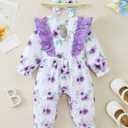 SUNNY PIGGY Newborn Baby Girl Clothes Baby Girl One Piece Romper Fall Winter Long Sleeve with Hat Sets Cute Infant Outfits (12-18 Months)