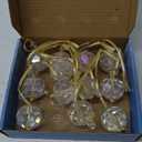 12PCS Crystal Glass Christmas Balls Ornaments, Kalolary 1.22" Mini Christmas Tree Crystal Ornament Xmas Hanging Decorative Prism Balls Ornament for Mini Desktop Christmas Tree DIY Craft (AB Color)