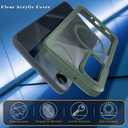 for Samsung Galaxy A16 5G Case, [Transparent & Holster Series] Belt Clip Full Body Shockproof Protective Cell Phone Cover with 2 Pack Tempered Glass Screen Protector (Dark Green/Clear)