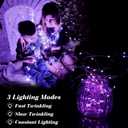 12 Pack Fairy Lights Battery Operated, 7ft 20 Mini LED Silver Wire Twinkle Lights for DIY, Parties, Wedding, Bedroom, Christmas Decoration (Purple)