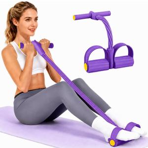 Pedal Resistance Bands with Handles, Durable 6-Tubes Multifunction Pedal Resistance Band, Natural Rubber Foot Pedal Resistance Bands, Fitness Resistance Bands for Abdomen, Waist, Arm, Leg
