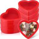 Wesiti 6 Pcs Small Heart Shaped Boxes with Window Valentine's Day Gift Boxes Plastic Storage Container for DIY Projects Presents Candy Jewelry Mother's Day Gifts (Red)