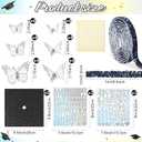 Wavwavw 37 Pcs DIY Graduation Cap Decorations Kit, Glitter Papers, 3D Butterfly Self Adhesive Rhinestones Stickers Alphabet Letter Stickers for 2026 Grad Hat Decor Party Supplies(Black)