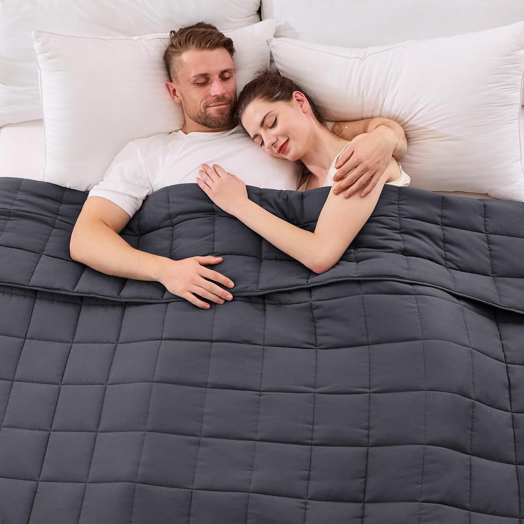 yescool King Size Weighted Blanket for Adults (30 lbs, 80 x 87, Grey) Cooling Heavy Blanket for Sleeping Perfect for 290-310 lbs, Breathable Blanket for Adults & Couple All Season, Machine Washable