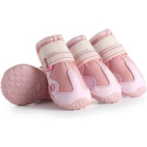 Aokown Dog Shoes for Large Dogs, Anti-Slip Dog Boots for Winter Snow, Hot Pavement, Dog Booties & Paw Protectors Pink Size 6 (#6(2.55" inner width) for 52-68 lbs)