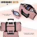 Luggage Sets 5 Piece Suitcase with ABS Hard Shell Lightweight TSA Lock and Double Rotatable Detachable Wheels(Navy,20"/24"/28"/DB/TB) (RoseGold)