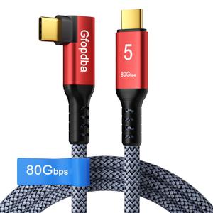 USB C Camera Tethering Cable for Right Angle Thunderbolt 5 Cable 6.6 FT, 120Gbps Bandwidth, 80Gbps, 240W, 8K@165Hz, 4K@540Hz for Thunderbolt 4, iPhone 17, USB4, Canon, Sony, Nikon, Fuji, Mac mini M4
