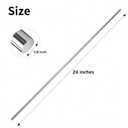 2Pcs 1/8" OD 304 Stainless Steel Rod 24" Length Round Metal Shaft Rods